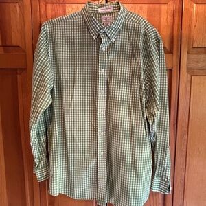 L.L. Bean Green and White Checkered Shirt